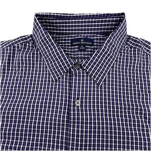 Brooks Brothers Performance Shirt Mens XL Blue Purple Plaid Cotton Nylon Stretch